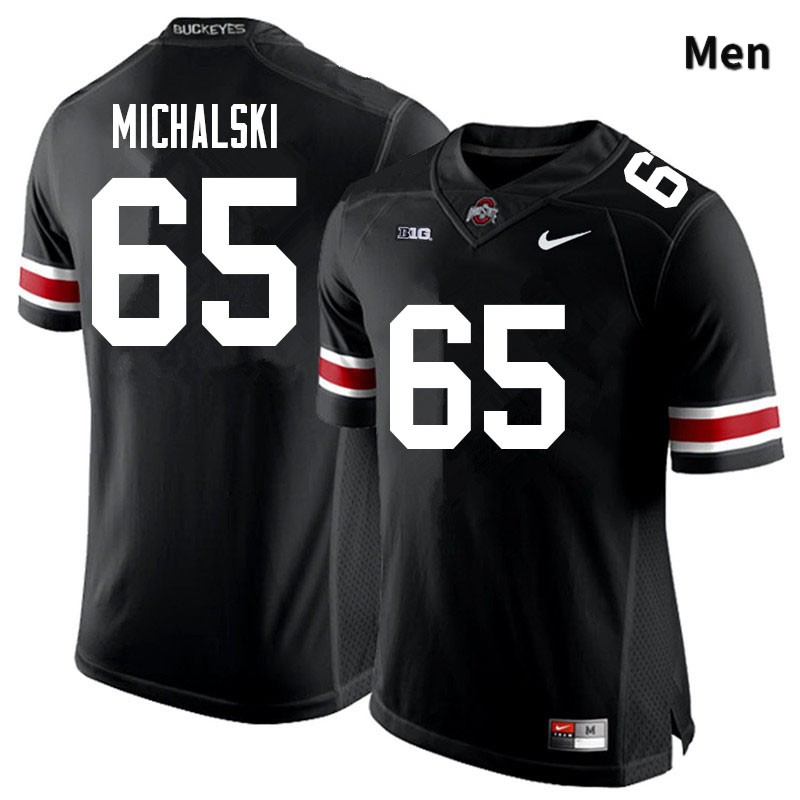 Ohio State Buckeyes Zen Michalski Men's #65 Black Authentic Stitched College Football Jersey